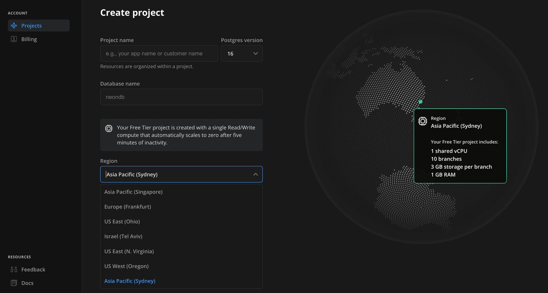 Select region image