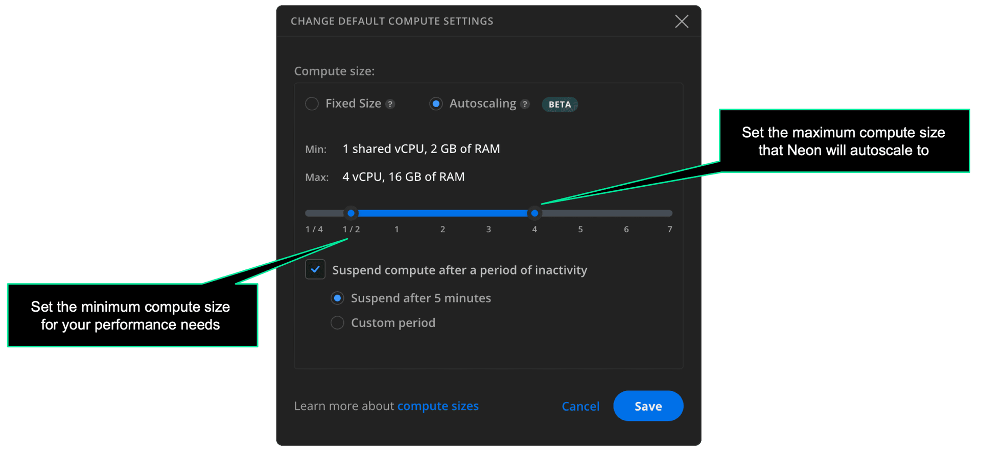 Default autoscaling min and max